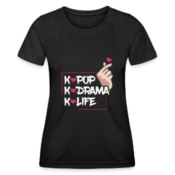 K-Pop K-Drama K-Life Begeisterung - Frauen Funktions-T-Shirt - Schwarz - Vorne - AI Model Female 172 light (172cm)