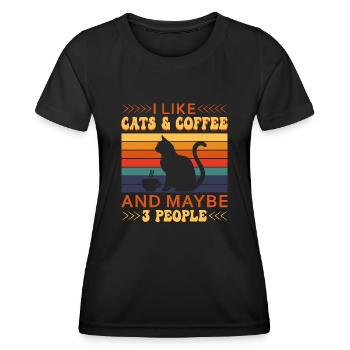 Cat Cat Lover for Women - Women's Functional T-Shirt - black - Front - AI Model Female 172 light (172cm)