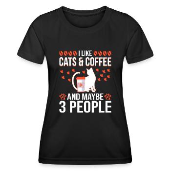 Cat Cat Lover for Women - Women's Functional T-Shirt - black - Front - AI Model Female 172 light (172cm)
