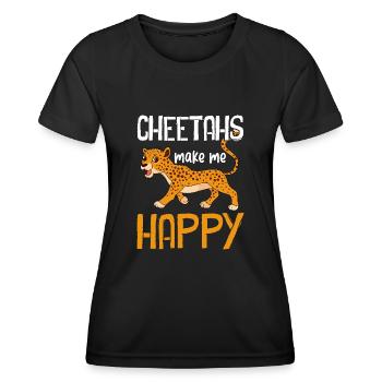 Leopard Portrait Tier - Frauen Funktions-T-Shirt - Schwarz - Vorne - AI Model Female 172 light (172cm)