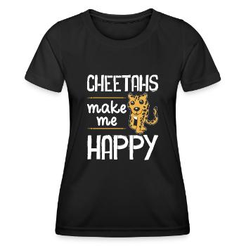 Leopard Portrait Tier - Frauen Funktions-T-Shirt - Schwarz - Vorne - AI Model Female 172 light (172cm)