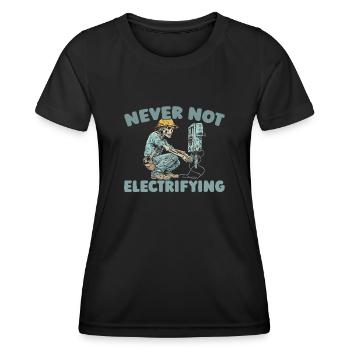 Electrician Electronics Technician - Women's Functional T-Shirt - black - Front - AI Model Female 172 light (172cm)