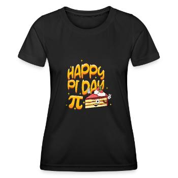 Happy Pi Day Kuchen Illustration - Frauen Funktions-T-Shirt - Schwarz - Vorne - AI Model Female 172 light (172cm)