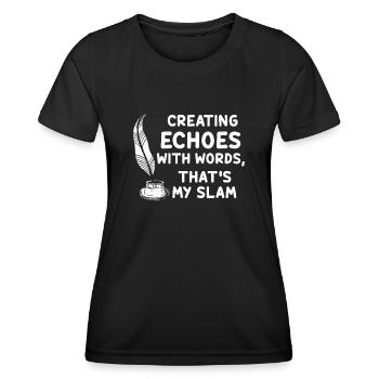 Poetry Slam Schriftsteller Poet Literatur Slam - Frauen Funktions-T-Shirt - Schwarz - Vorne - AI Model Female 172 light (172cm)