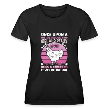 Poulets fermiers Éleveur Poulet Welsumer - T-shirt sport Femme - noir - Devant - AI Model Female 172 light (172cm)