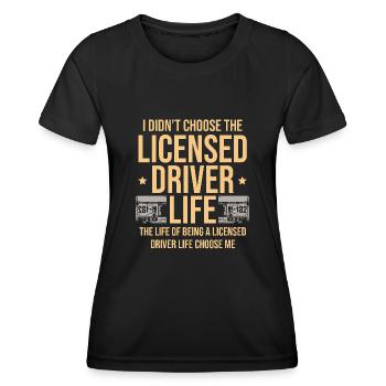 Je n’ai pas choisi le permis de conduire Conduire - T-shirt sport Femme - noir - Devant - AI Model Female 172 light (172cm)