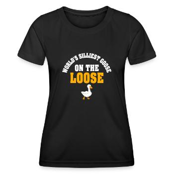 Worlds Silliest Goose On The Loose - Women's Functional T-Shirt - black - Front - AI Model Female 172 light (172cm)