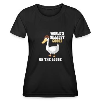 Die dümmste Gans der Welt auf freiem Fuß - Frauen Funktions-T-Shirt - Schwarz - Vorne - AI Model Female 172 light (172cm)