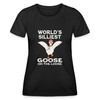 Die dümmste Gans der Welt auf freiem Fuß - Frauen Funktions-T-Shirt - Schwarz - Vorne - AI Model Female 172 light (172cm)