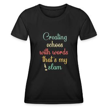 Poetry Slam Schriftsteller Poet Literatur Slam - Frauen Funktions-T-Shirt - Schwarz - Vorne - AI Model Female 172 light (172cm)