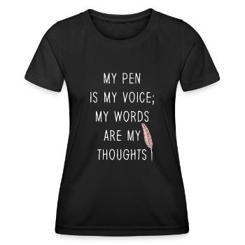 Poetry Slam Schriftsteller Poet Literatur Slam - Frauen Funktions-T-Shirt - Schwarz - Vorne - AI Model Female 172 light (172cm)
