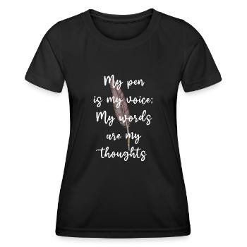 Poetry Slam Schriftsteller Poet Literatur Slam - Frauen Funktions-T-Shirt - Schwarz - Vorne - AI Model Female 172 light (172cm)