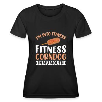 Hot Dog Costume Camping Outfit - Women's Functional T-Shirt - black - Front - AI Model Female 172 light (172cm)