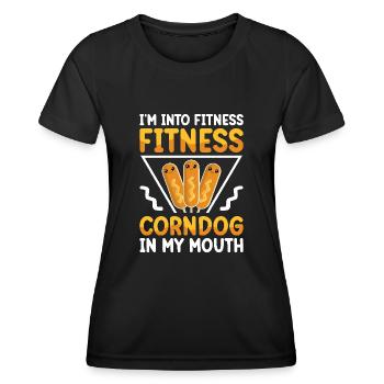 Hot Dog Costume Camping Outfit - Women's Functional T-Shirt - black - Front - AI Model Female 172 light (172cm)
