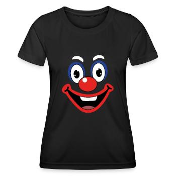 Carnaval Drôle Clown Face Costume - T-shirt sport Femme - noir - Devant - AI Model Female 172 light (172cm)