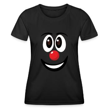 carnaval drôle clown visage nez rouge - T-shirt sport Femme - noir - Devant - AI Model Female 172 light (172cm)