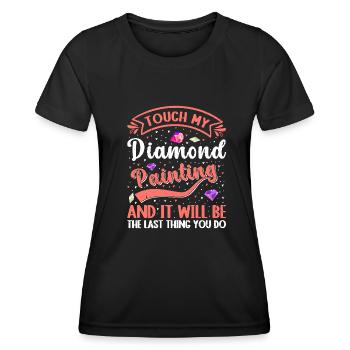 Diamonds Painting for Art Lovers - Women's Functional T-Shirt - black - Front - AI Model Female 172 light (172cm)