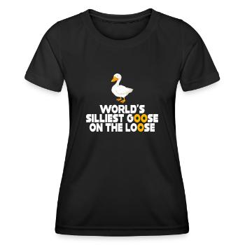 Die dümmste Gans der Welt auf freiem Fuß - Frauen Funktions-T-Shirt - Schwarz - Vorne - AI Model Female 172 light (172cm)