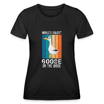 Worlds Silliest Goose On The Loose - Women's Functional T-Shirt - black - Front - AI Model Female 172 light (172cm)