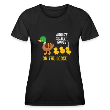 Worlds Silliest Goose On The Loose - Women's Functional T-Shirt - black - Front - AI Model Female 172 light (172cm)