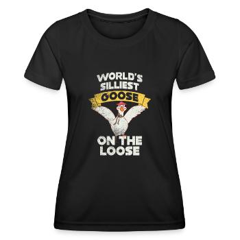Die dümmste Gans der Welt auf freiem Fuß - Frauen Funktions-T-Shirt - Schwarz - Vorne - AI Model Female 172 light (172cm)