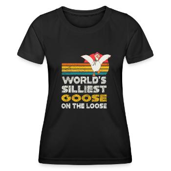 Die dümmste Gans der Welt auf freiem Fuß - Frauen Funktions-T-Shirt - Schwarz - Vorne - AI Model Female 172 light (172cm)
