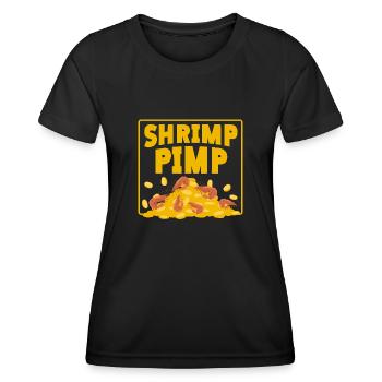 Shrimp Pimp: Crab and Gold - Women's Functional T-Shirt - black - Front - AI Model Female 172 light (172cm)