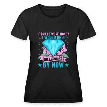 Diamonds Painting for Art Lovers - Women's Functional T-Shirt - black - Front - AI Model Female 172 light (172cm)