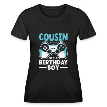 Cousin Of The Birthday Boy Video Game Family - Women's Functional T-Shirt - black - Front - AI Model Female 172 light (172cm)