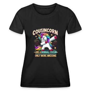 Cousincorn Like A Normal Cousin Only More Awesome - Women's Functional T-Shirt - black - Front - AI Model Female 172 light (172cm)