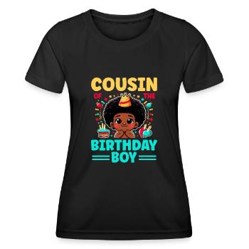Cousin Of The Birthday Boy Family Cousins - Women's Functional T-Shirt - black - Front - AI Model Female 172 light (172cm)