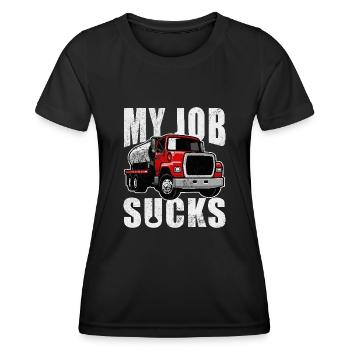 Mon boulot craint Conducteur de camion-citerne Septic - T-shirt sport Femme - noir - Devant - AI Model Female 172 light (172cm)