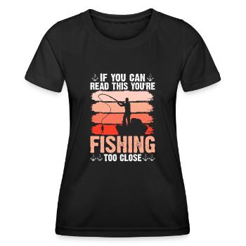 Fischer Fischen Angler Sportangler - Frauen Funktions-T-Shirt - Schwarz - Vorne - AI Model Female 172 light (172cm)