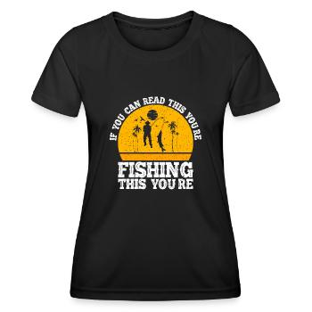 Fischer Fischen Angler Sportangler - Frauen Funktions-T-Shirt - Schwarz - Vorne - AI Model Female 172 light (172cm)