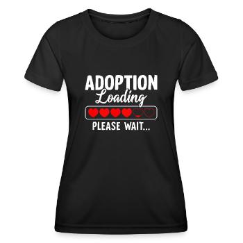 Adoption Chargement Veuillez patienter Adoption drôle - T-shirt sport Femme - noir - Devant - AI Model Female 172 light (172cm)