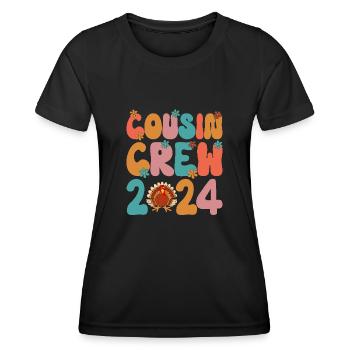 Cousin Crew 2024 Pregnancy Announcement Family - Women's Functional T-Shirt - black - Front - AI Model Female 172 light (172cm)