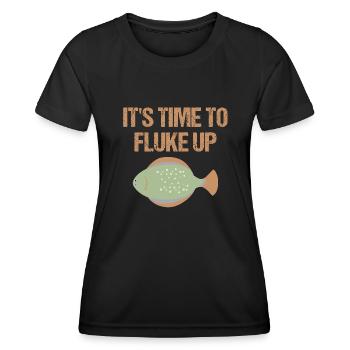 Fischer Fischen Angler Sportangler - Frauen Funktions-T-Shirt - Schwarz - Vorne - AI Model Female 172 light (172cm)