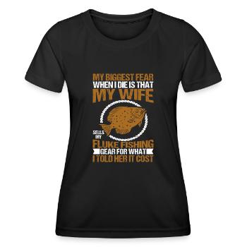 Fischer Fischen Angler Sportangler - Frauen Funktions-T-Shirt - Schwarz - Vorne - AI Model Female 172 light (172cm)