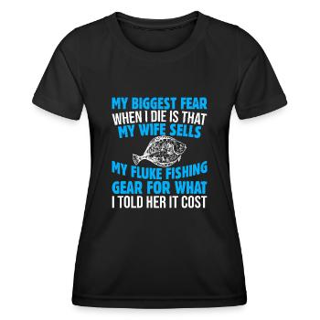Fischer Fischen Angler Sportangler - Frauen Funktions-T-Shirt - Schwarz - Vorne - AI Model Female 172 light (172cm)