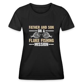 Fischer Fischen Angler Sportangler - Frauen Funktions-T-Shirt - Schwarz - Vorne - AI Model Female 172 light (172cm)