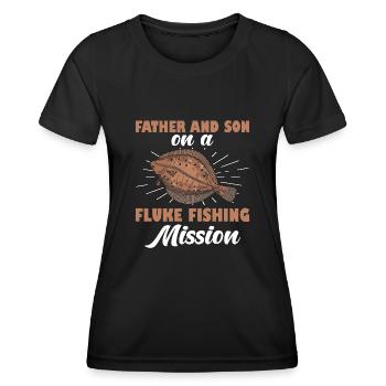 Fischer Fischen Angler Sportangler - Frauen Funktions-T-Shirt - Schwarz - Vorne - AI Model Female 172 light (172cm)