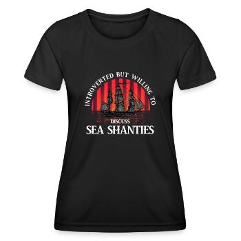 Matrose Meme Piratenschiff Ozean Segeln - Frauen Funktions-T-Shirt - Schwarz - Vorne - AI Model Female 172 light (172cm)