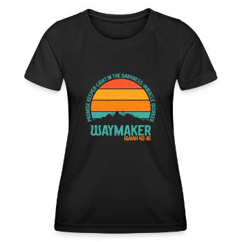 Waymaker Promise Keeper Miracle Worker - Women's Functional T-Shirt - black - Front - AI Model Female 172 light (172cm)
