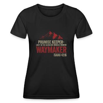 Wegweiser, Versprechenshüter, Wundertäter - Frauen Funktions-T-Shirt - Schwarz - Vorne - AI Model Female 172 light (172cm)