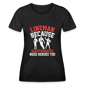 American Football Herren Football Player Kinder - Frauen Funktions-T-Shirt - Schwarz - Vorne - AI Model Female 172 light (172cm)