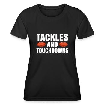 American Football Herren Football Player Kinder - Frauen Funktions-T-Shirt - Schwarz - Vorne - AI Model Female 172 light (172cm)