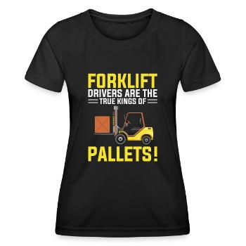 Staplerfahrer Gabelstapler Lagerarbeiter Logistik - Frauen Funktions-T-Shirt - Schwarz - Vorne - AI Model Female 172 light (172cm)
