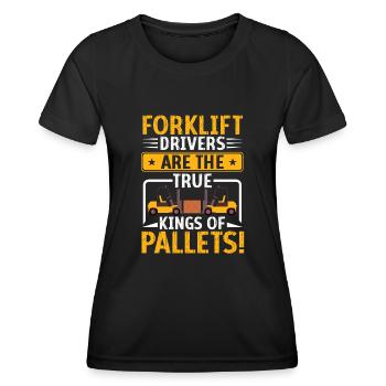 Staplerfahrer Gabelstapler Lagerarbeiter Logistik - Frauen Funktions-T-Shirt - Schwarz - Vorne - AI Model Female 172 light (172cm)