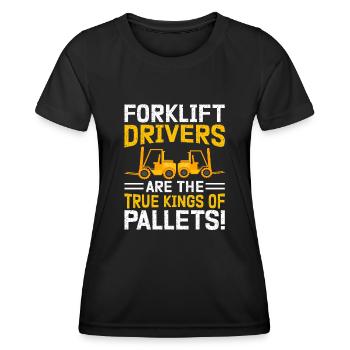 Staplerfahrer Gabelstapler Lagerarbeiter Logistik - Frauen Funktions-T-Shirt - Schwarz - Vorne - AI Model Female 172 light (172cm)