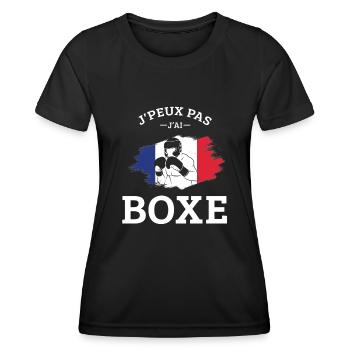 Boxen Ich kann nicht Boxen Boxen Frankreich - Frauen Funktions-T-Shirt - Schwarz - Vorne - AI Model Female 172 light (172cm)